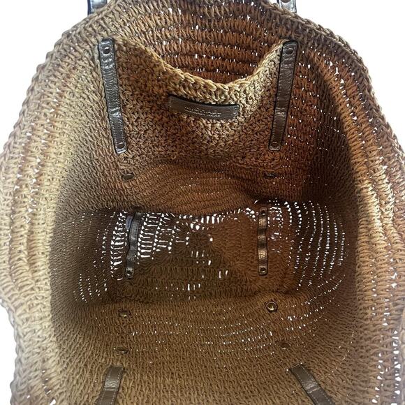 MICHAEL Michael Kors Large Studded Straw Shopper Tote Bag - Picture 9 of 9